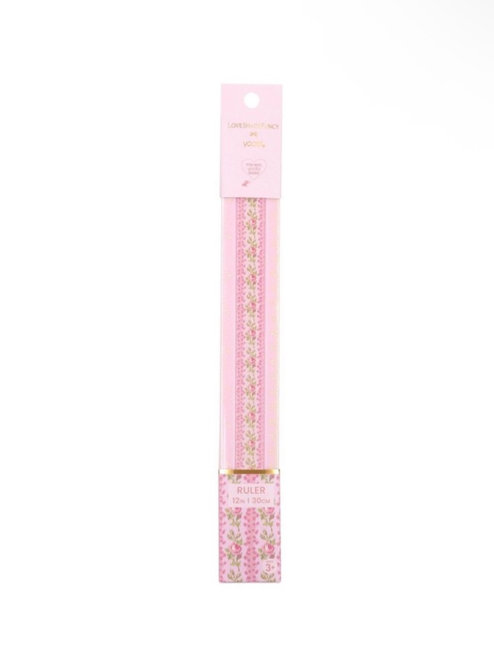 LoveShackFancy x Target - Yoobi Blooming Heirloom 12" Ruler Strawberry Macaroon